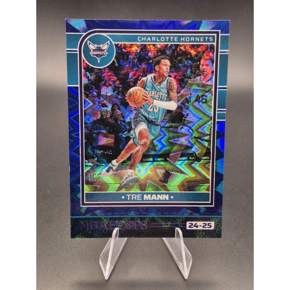 2024 Panini NBA Hoops Tre Mann #171  Premium Blue Explosion /59 Hornets